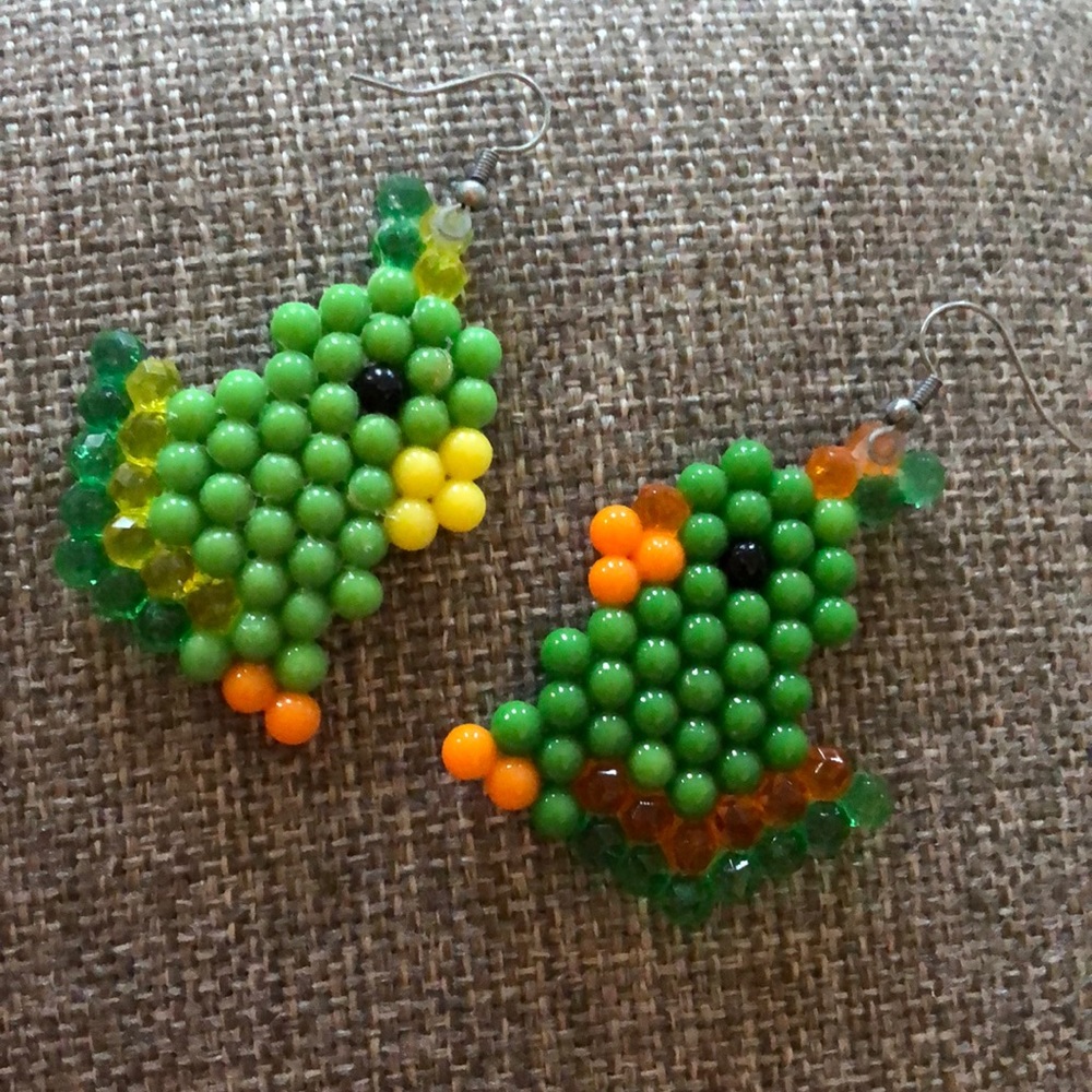 Handmade bird earrings